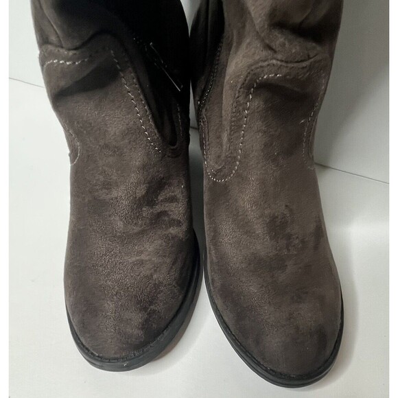 Not Rated Andra Brown Faux Suede Over The Knee Boots - Picture 4 of 10